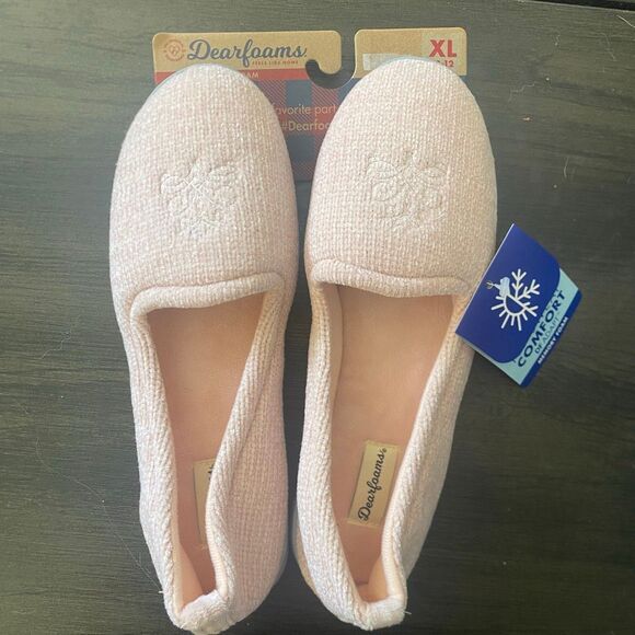 Dearfoams NWT  comfort adapt DF adapt comfy foam no sweat blush pink size 11/12 - Picture 7 of 7